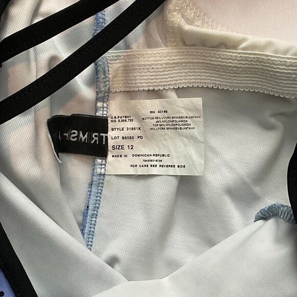 Trimshaper Swimsuit One Piece Purple Black‎ Polka Dot Bathing Suit Size 12 - Picture 7 of 7